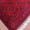 Hand-knotted Khumyab Rug – Afghan Nomad Wool Rug – Boho Vintage Style – Classic Deep Red Elegance